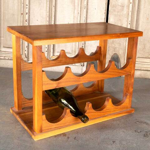 #39569 Vintage Walnut Wood 8 Bottle Wine Rack image 3