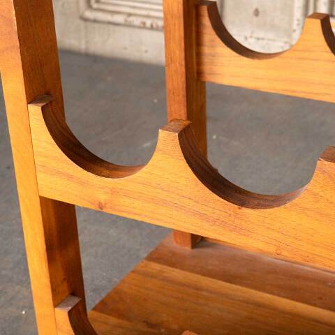 #39569 Vintage Walnut Wood 8 Bottle Wine Rack image 5