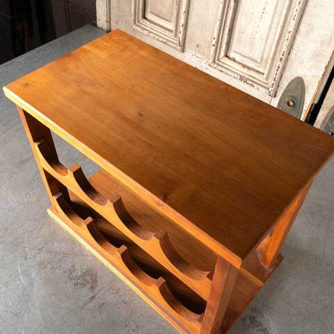 #39569 Vintage Walnut Wood 8 Bottle Wine Rack image 6