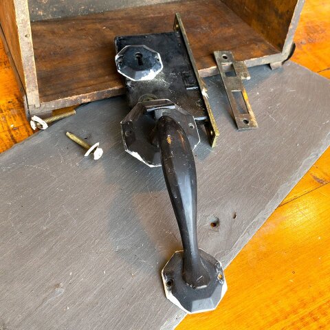 #39610 Antique Chantrell Entry Door Hardware Set image 8