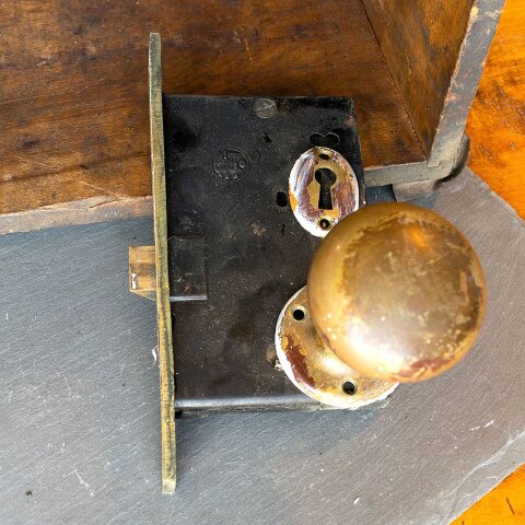 #39610 Antique Chantrell Entry Door Hardware Set image 7