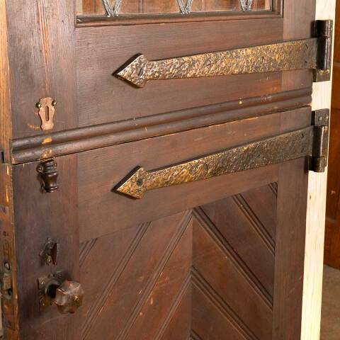 #39684 32x82 Dutch Door with Leaded Glass Panel image 4