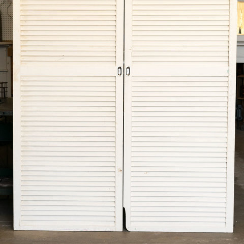 #39740 Pair of Salvaged Louvered Door Panels image 3