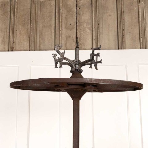 #39782 Antique Circular Metal Clothes Rack Stand image 4