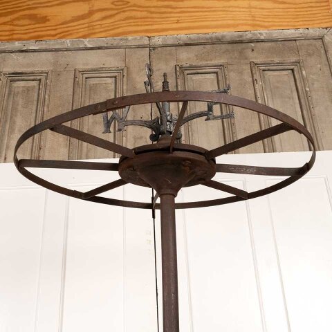 #39782 Antique Circular Metal Clothes Rack Stand image 6