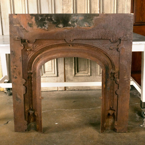 #39810 Antique Ornate Cast Iron Fireplace Surround image 8