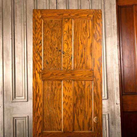 #40255 28x80 6 Panel Oak Interior Door w/ Mirror image 2