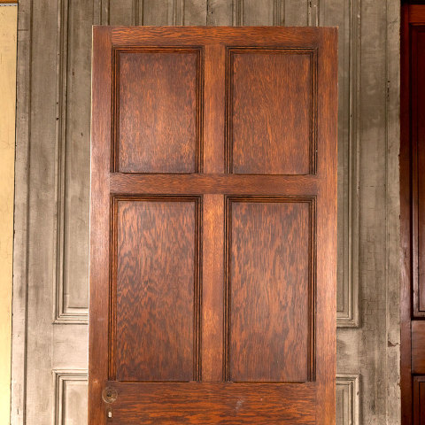 #40326 30x79 Salvaged 6 Panel Interior Oak Door image 2