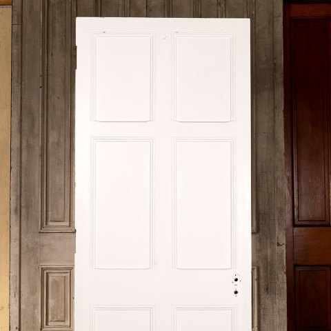 #40328 30x79 Salvaged 6 Panel Interior Oak Door image 2