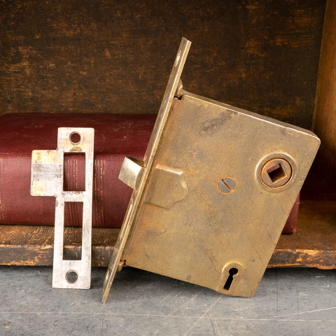 #40514 Antique Mortise Latch and Strike Plate image 4