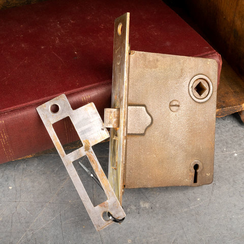 #40514 Antique Mortise Latch and Strike Plate image 5