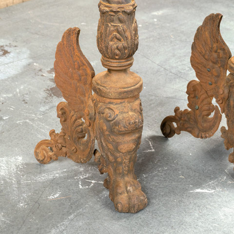 #40522 Antique Griffin Fireplace Andiron Fronts image 4