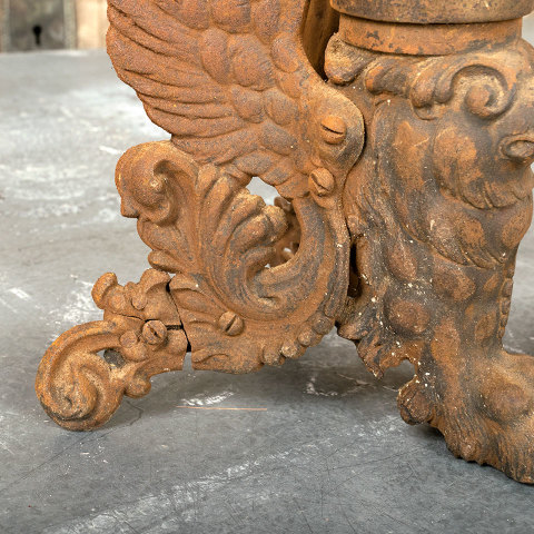 #40522 Antique Griffin Fireplace Andiron Fronts image 6