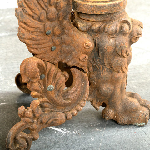 #40522 Antique Griffin Fireplace Andiron Fronts image 7