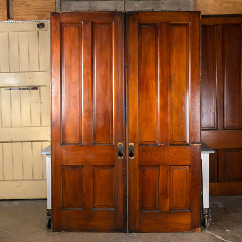 #40647 62x90 Antique Pine 4 Panel Pocket Doors image 6