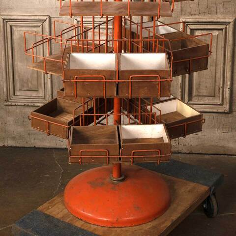 #41115 Antique Revolving Metal Store Display Rack image 2