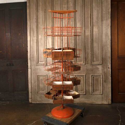 #41115 Antique Revolving Metal Store Display Rack image 3