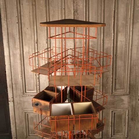 #41115 Antique Revolving Metal Store Display Rack image 4