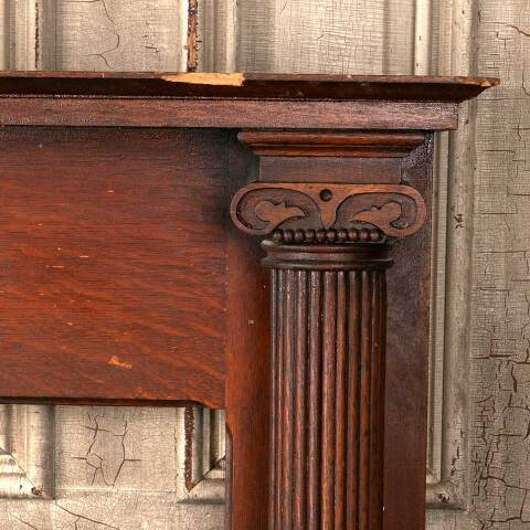 #41168 58x49 Salvaged Antique Oak Fireplace Mantel image 7
