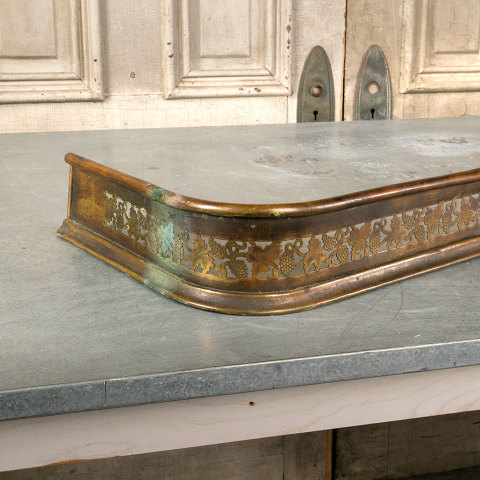 #41185 Salvaged Antique Brass Fireplace Fender image 5