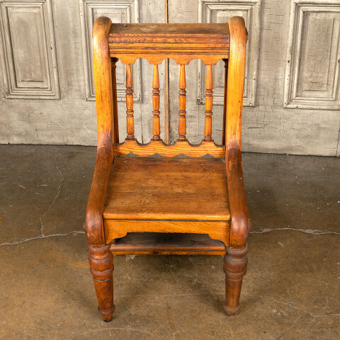 #41331 Unusual Antique Wood Step Chair image 3