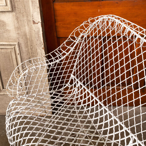 #41441 Antique Metal Wire Garden Settee Bench image 4