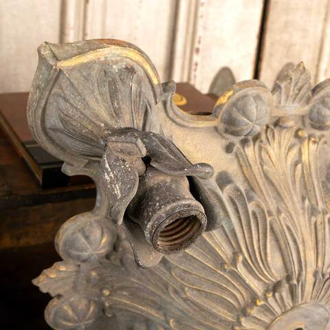 #41560 Salvaged Antique Cast Brass Light Fixture image 5