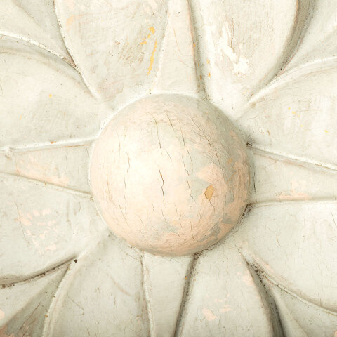 #41610 Antique Carved Wood Floral Rosette image 3