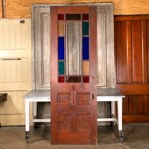 #41679 32x96 Antique Victorian Wood Entry Door image 1