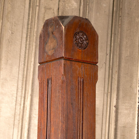 #41721 Salvaged Antique Oak Staircase Newel Post image 7