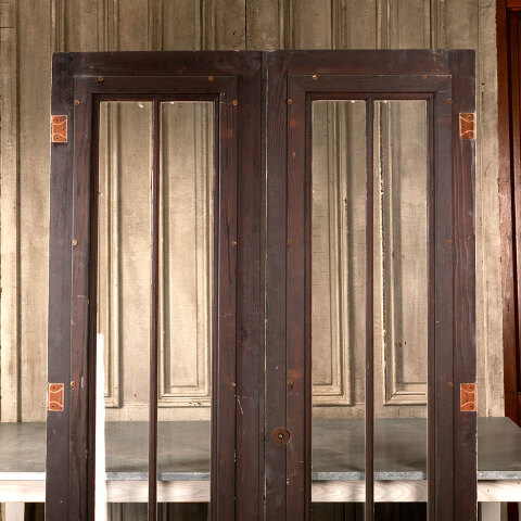 #41790 48x80 Salvaged Antique Wood Storm Doors image 2