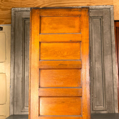 #41887 32x96 Salvaged 6 Panel Oak Pocket Door image 6