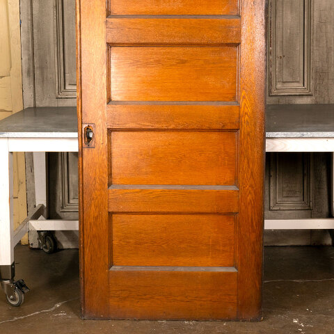 #41887 32x96 Salvaged 6 Panel Oak Pocket Door image 7