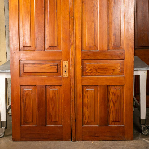 #42996 55x94 Salvaged 5 Panel Interior Pine Doors image 3