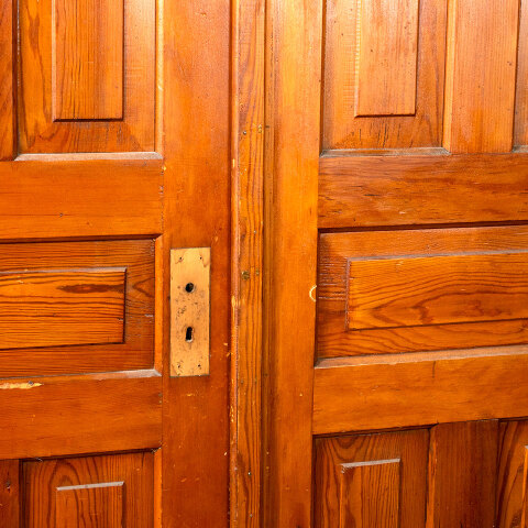 #42996 55x94 Salvaged 5 Panel Interior Pine Doors image 4