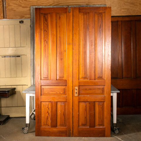 #42996 55x94 Salvaged 5 Panel Interior Pine Doors image 5