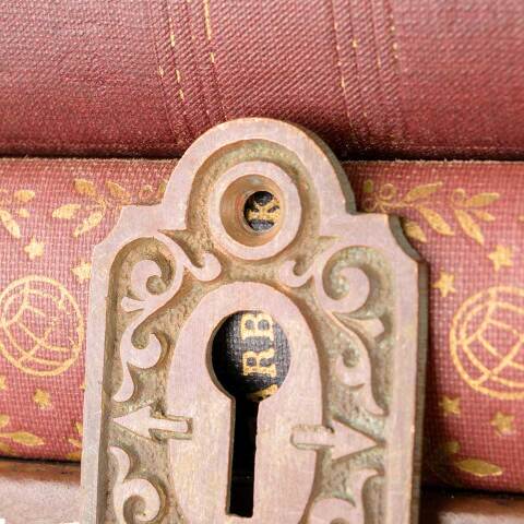 #43124 Ornate Antique Bronze Keyhole Escutcheon image 5