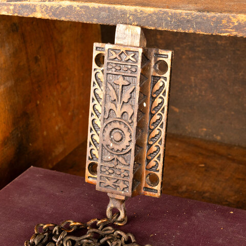 #43578 Antique Victorian Eastlake Surface Door Bolt image 2