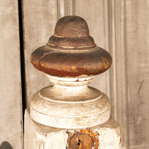 #43812 Salvaged Antique Wood Staircase Newel Post image 6