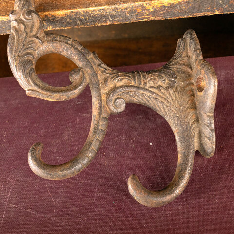 #43843 Antique Ornate Cast Iron Hat & Coat Hook image 5
