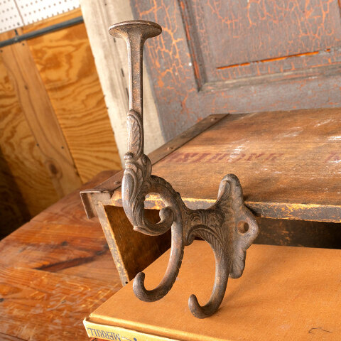 #43843 Antique Ornate Cast Iron Hat & Coat Hook image 7