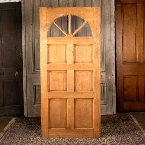 #43872 36x79 Salvaged Wood Entry Door w/ Fan Lite image 4