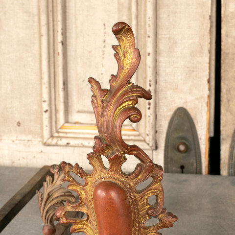 #43955 French Rococo Style Brass Fireplace Andirons image 5