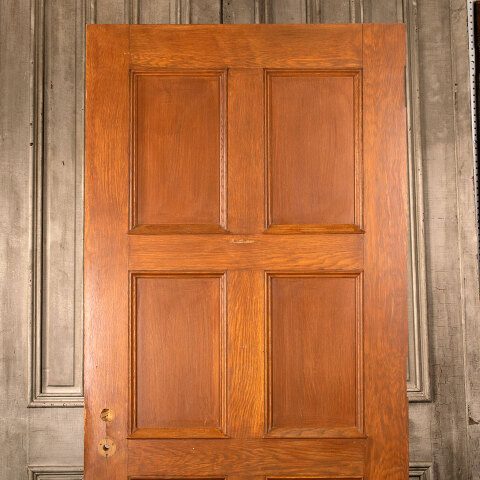 #43995 36x83 Salvaged Vintage 6 Panel Oak Door image 6