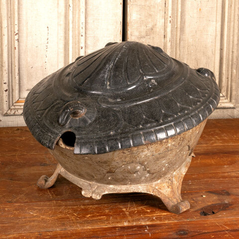 #44371 Cast Iron Porcelain Enameled Coal Hod Scuttle image 2