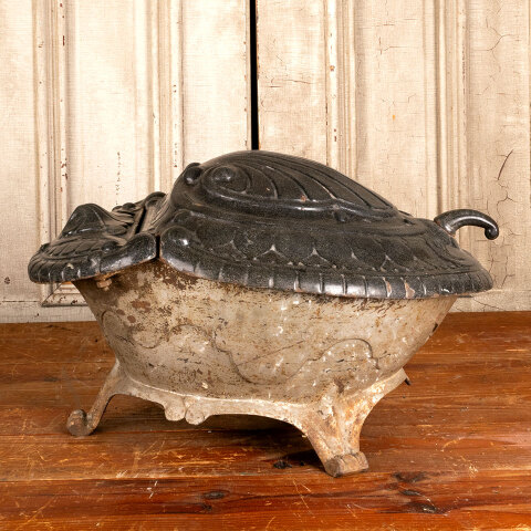 #44371 Cast Iron Porcelain Enameled Coal Hod Scuttle image 4
