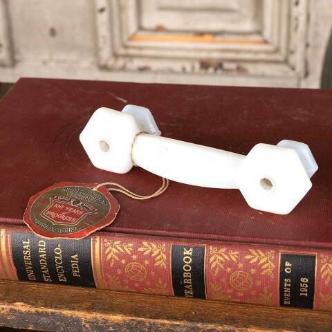 #44718 Antique Milk Glass Furniture Drawer Handle image 6