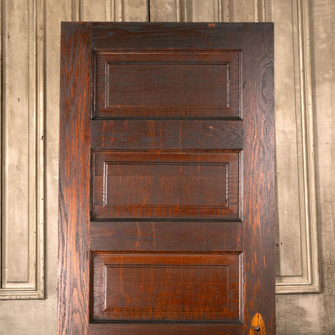 #44957 30x78 Antique Oak 5 Panel Interior Door image 2