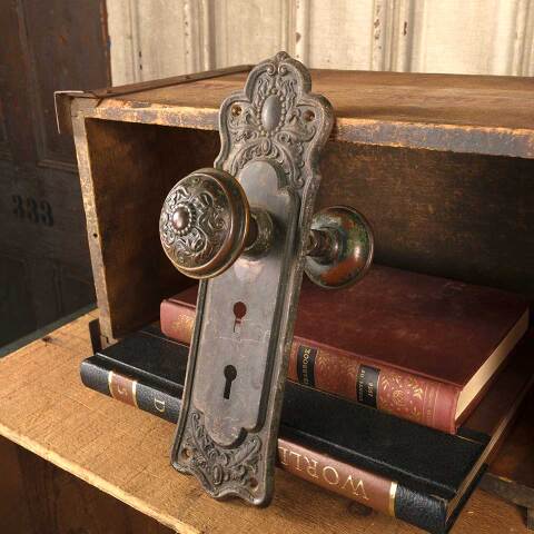 #45222 Antique Lockwood Entry Door Hardware Set image 3