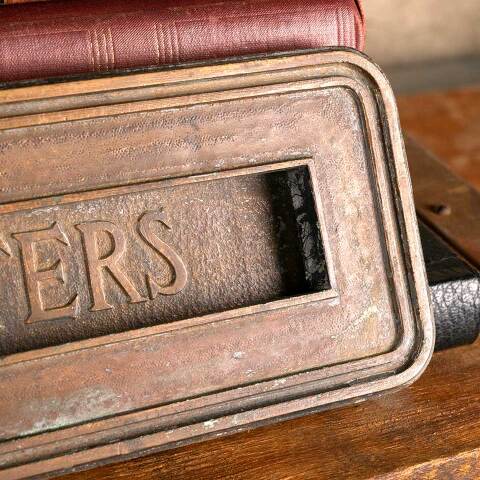 #45241 Antique LETTERS Door Mail Slot Hardware image 6